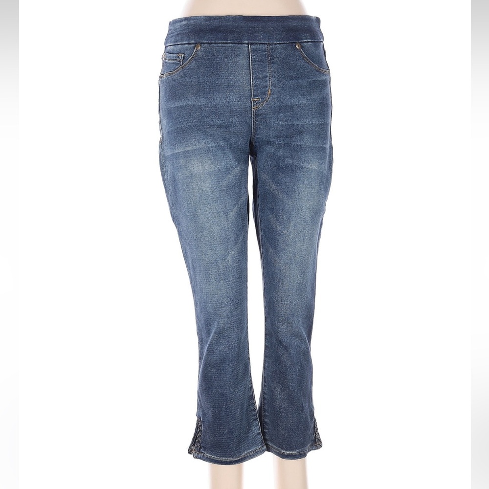 Tribal Mid-Blue Cropped Flare Jeans